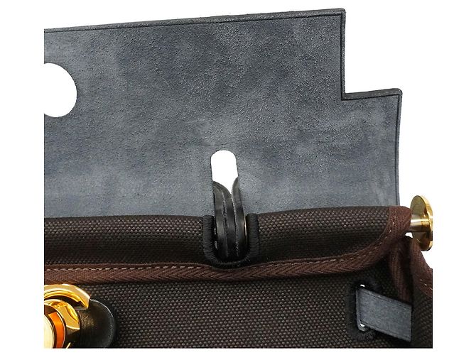 Hermès Borsa Hermes Herbag Zip Pocket PM Marrone Nero - vista 8