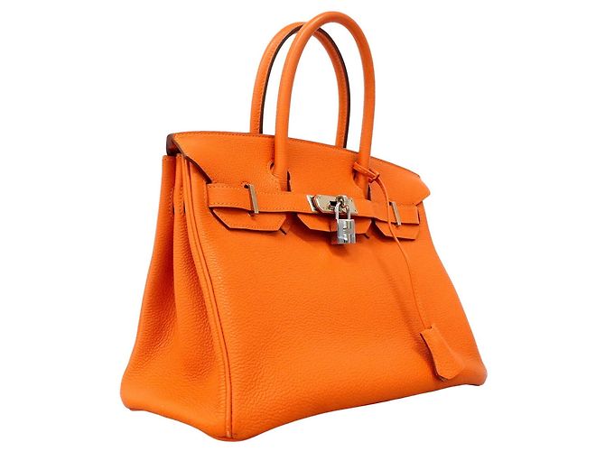 Hermès Borsa Hermes Birkin 30 in pelle Togo Orange Arancione - vista 2