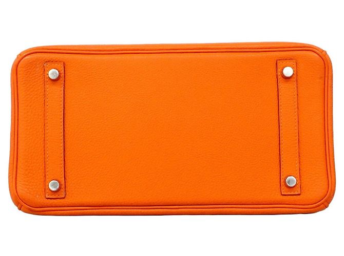 Hermès Borsa Hermes Birkin 30 in pelle Togo Orange Arancione - vista 3