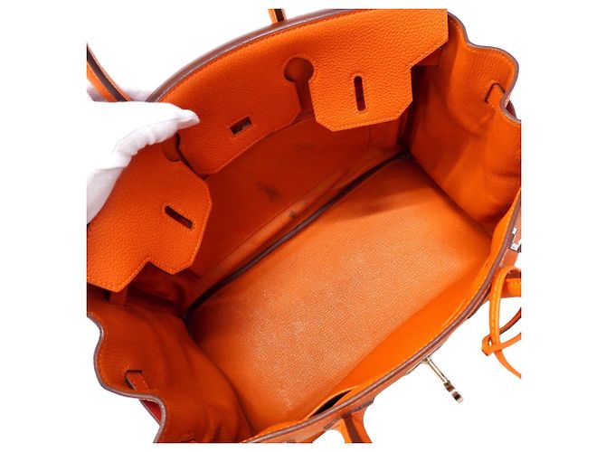Hermès Borsa Hermes Birkin 30 in pelle Togo Orange Arancione - vista 4