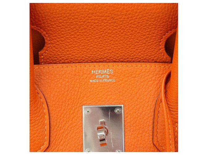 Hermès Borsa Hermes Birkin 30 in pelle Togo Orange Arancione - vista 5