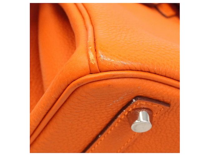 Hermès Borsa Hermes Birkin 30 in pelle Togo Orange Arancione - vista 6