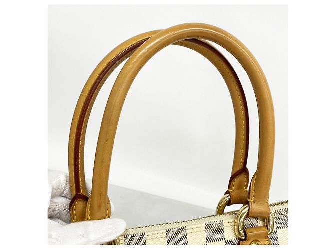 Borsa Louis Vuitton Damier Azur Saleya PM Bianco - vista 7