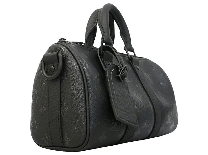 Borsa Louis Vuitton Keepall Bandoulière 25 Monogram Midnight Nero - vista 2