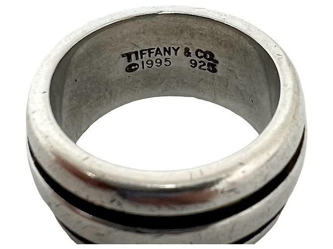 Tiffany & Co Tiffany Vintage Grooved Double Line Ring Silber - Ansicht 3