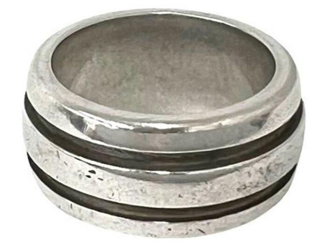 Tiffany & Co Tiffany Vintage Grooved Double Line Ring Silber - Ansicht 4