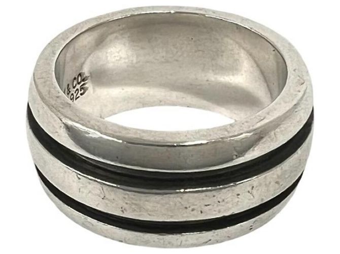 Tiffany & Co Anello Tiffany Vintage Grooved Double Line Argento - vista 5