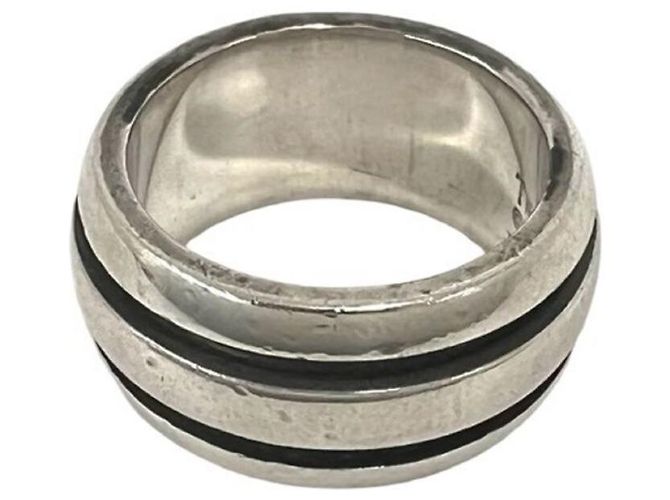 Tiffany & Co Anello Tiffany Vintage Grooved Double Line Band Ring Argento - vista 4