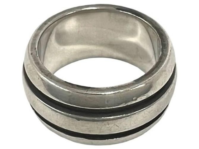 Tiffany & Co Anello Tiffany Vintage Grooved Double Line Band Ring Argento - vista 6