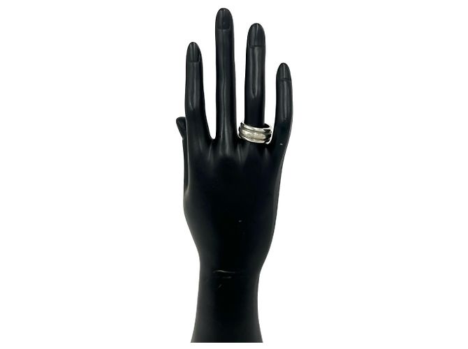 Tiffany & Co Anello Tiffany Vintage Grooved Double Line Band Ring Argento - vista 2