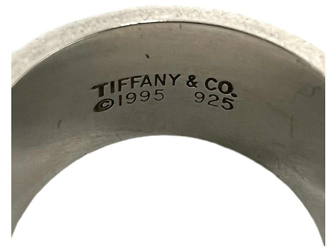 Tiffany & Co Anello Tiffany Vintage Grooved Double Line Band Ring Argento - vista 3