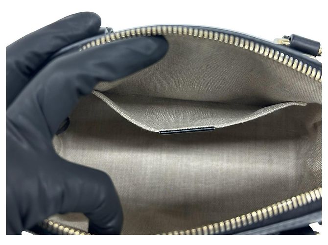 Borsa a mano in pelle Gucci Micro Guccissima Nero - vista 10