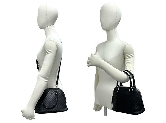 Borsa a mano in pelle Gucci Micro Guccissima Nero - vista 2