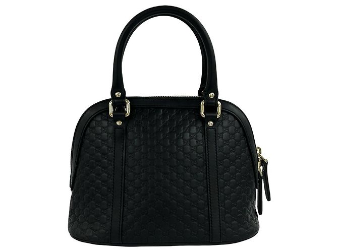 Borsa a mano in pelle Gucci Micro Guccissima Nero - vista 3