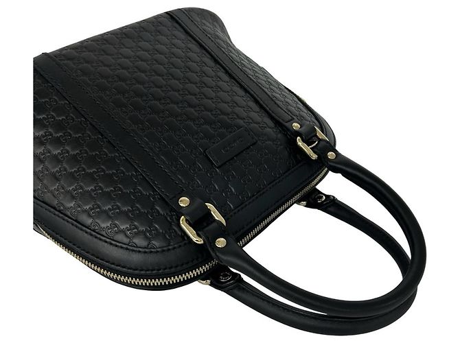 Borsa a mano in pelle Gucci Micro Guccissima Nero - vista 4