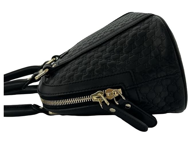 Borsa a mano in pelle Gucci Micro Guccissima Nero - vista 5
