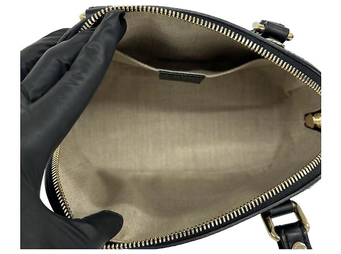 Borsa a mano in pelle Gucci Micro Guccissima Nero - vista 9