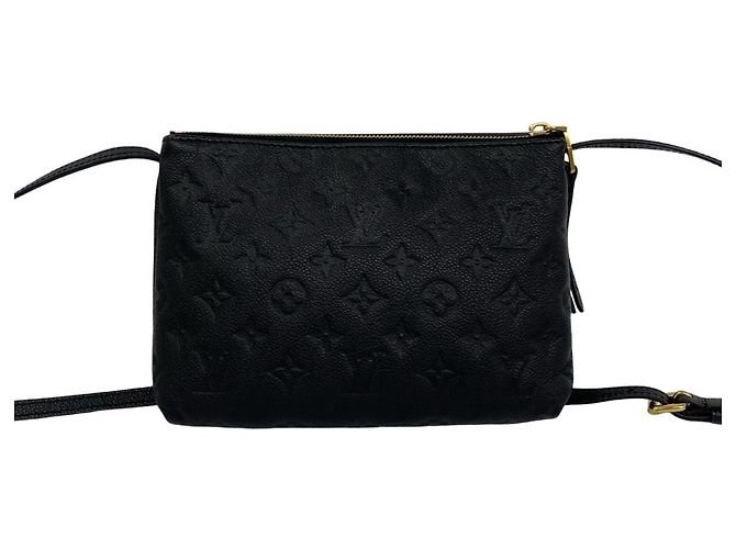 Borsa a tracolla Louis Vuitton Twice Monogram Empreinte Leather Nero - vista 3