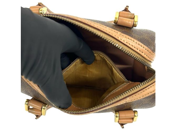 Céline Celine Vintage Macadam Blazon Pattern Triomphe Schultertasche Braun - Ansicht 10
