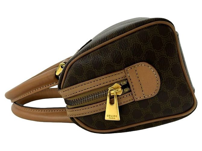 Céline Celine Vintage Macadam Blazon Pattern Triomphe Schultertasche Braun - Ansicht 5
