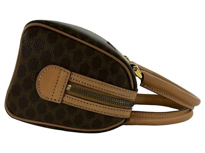 Céline Celine Vintage Macadam Blazon Pattern Triomphe Schultertasche Braun - Ansicht 6