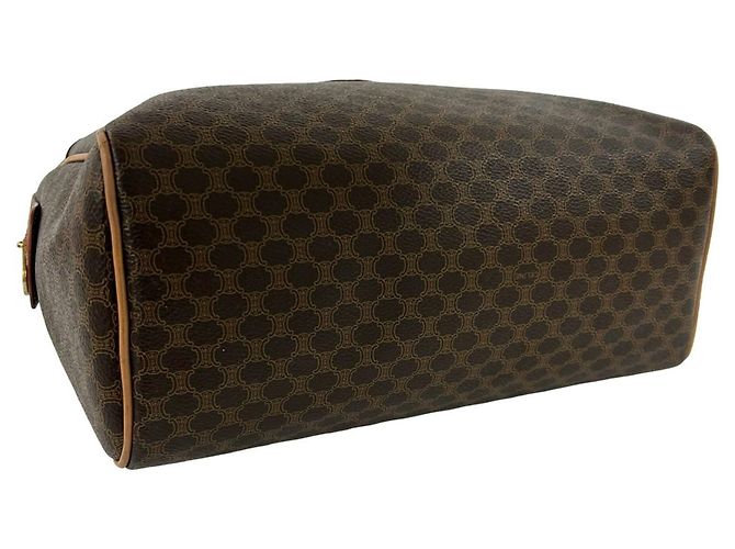 Céline Celine Vintage Macadam Blazon Pattern Triomphe Lederhandtasche Braun - Ansicht 7
