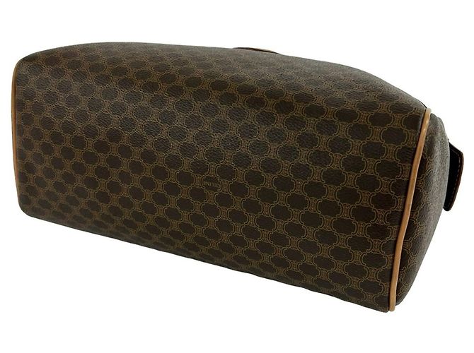Céline Celine Vintage Macadam Blazon Pattern Triomphe Lederhandtasche Braun - Ansicht 8