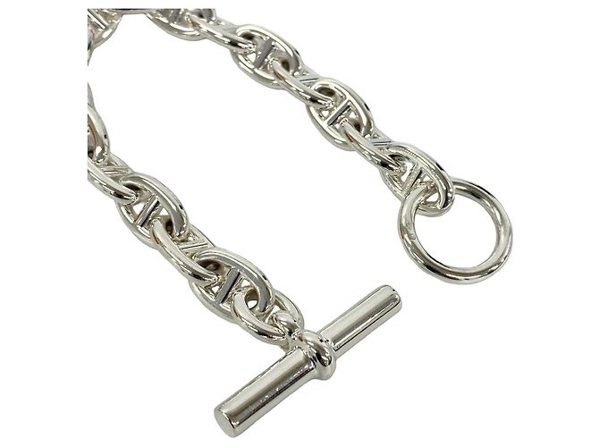 Hermès Pulsera Hermes Chaine d'Ancre MM Charm Plata - vista 4