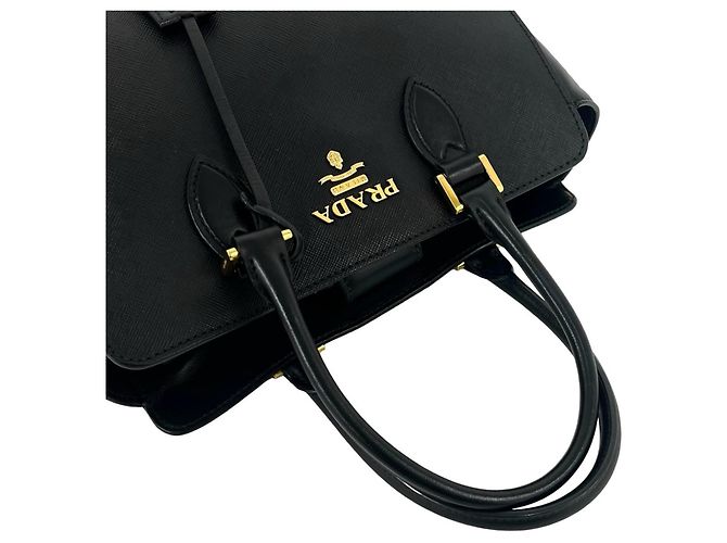 Mini borsa tote Prada in pelle Saffiano Nero - vista 4