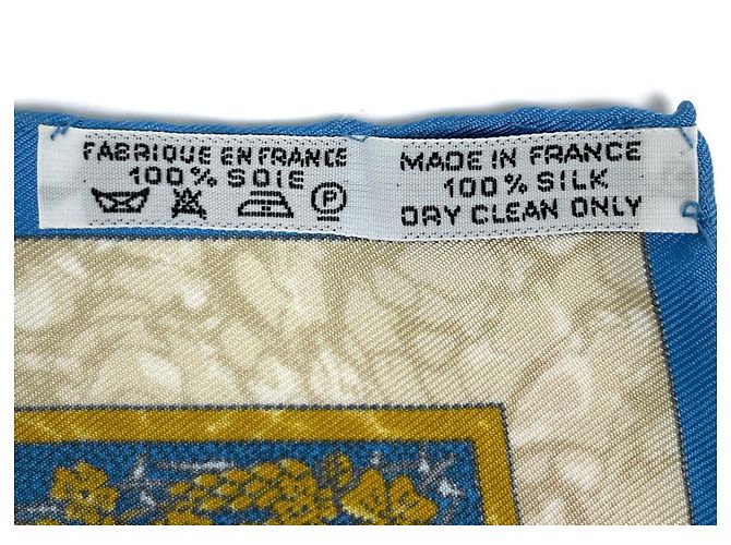 Hermès Foulard Hermes Petit Carré CARPE DIEM Blu Multicolore - vista 2