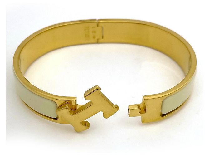 Hermès Pulsera Rígida Hermes Clic H Dorado Crudo - vista 2