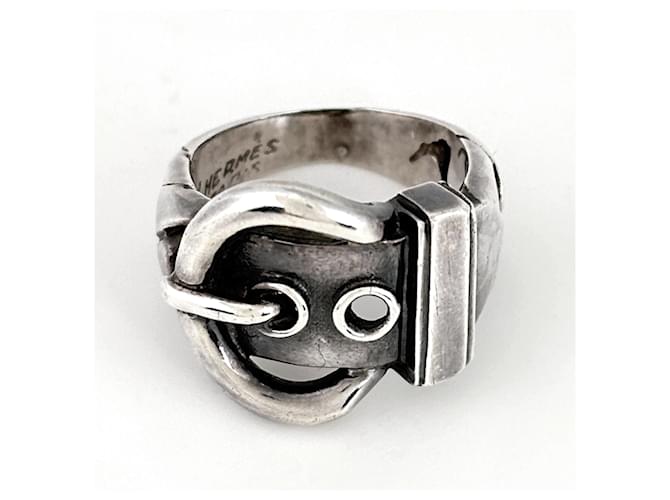 Ring Hermès Anello Band Hermes Boucles Sellier Argento - vista 2