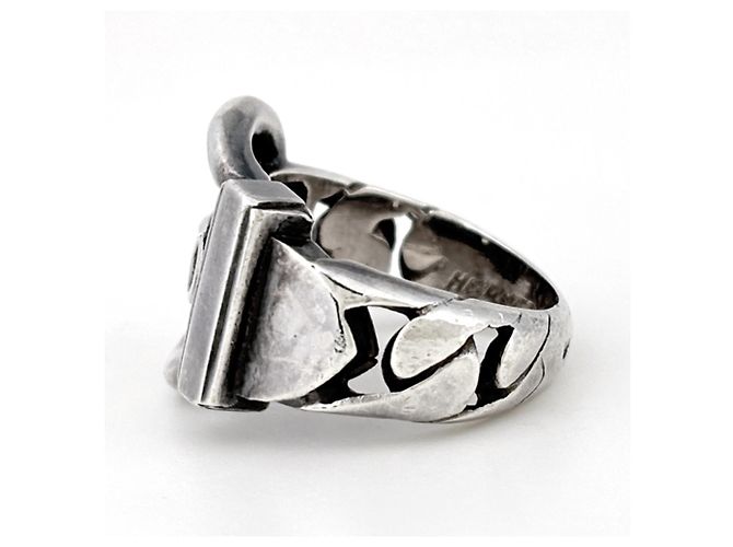 Ring Hermès Anello Band Hermes Boucles Sellier Argento - vista 3