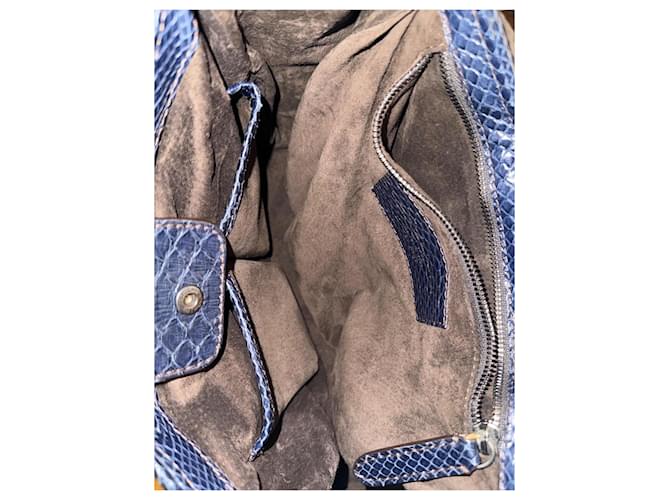 Zagliani Schultertasche aus Pythonleder in Mitternachtsblau - Ansicht 7