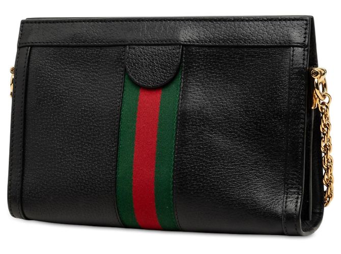Gucci Borsa a Tracolla Ophidia Chain Piccola in Pelle di Vitello Nera Nero - vista 2