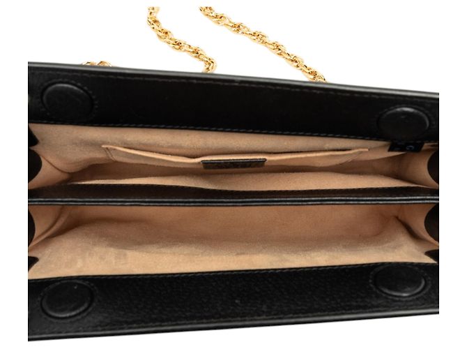 Gucci Borsa a Tracolla Ophidia Chain Piccola in Pelle di Vitello Nera Nero - vista 4