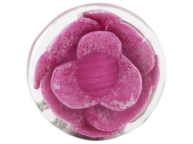 Orecchini a clip Chanel Pink CC Resin Camellia Rosa - vista 2