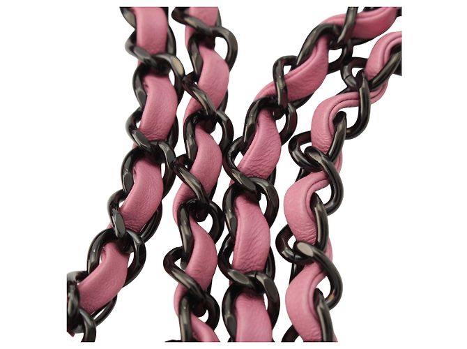 Borsa Shopping Chanel in paillettes rosa - vista 11