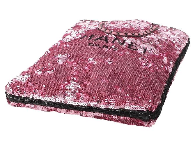 Borsa Shopping Chanel in paillettes rosa - vista 3