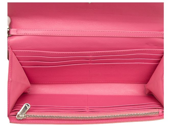 Cartera con cadena Lady Dior de piel charol rosa Cannage de Dior - vista 4