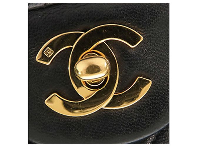 Chanel Black Small Classic Lambskin Double Flap Nero - vista 13