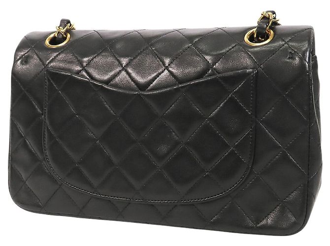 Chanel Black Small Classic Lambskin Double Flap Nero - vista 2