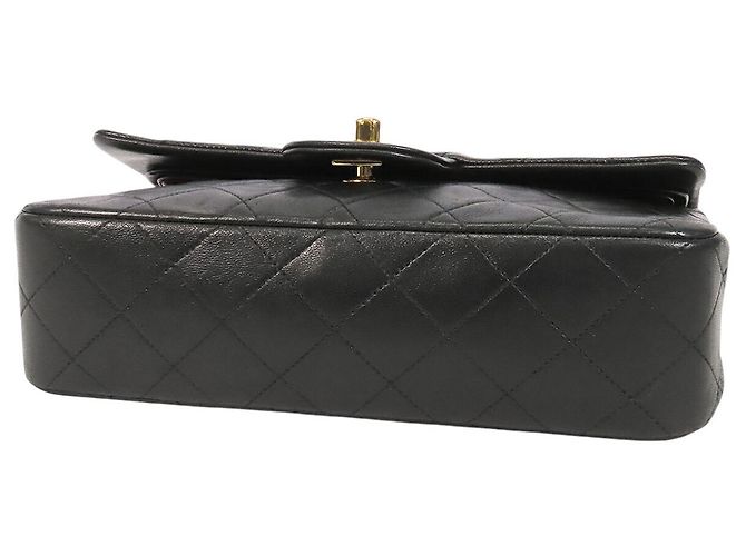 Chanel Black Small Classic Lambskin Double Flap Nero - vista 3