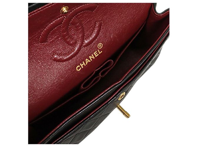 Chanel Black Small Classic Lambskin Double Flap Nero - vista 4
