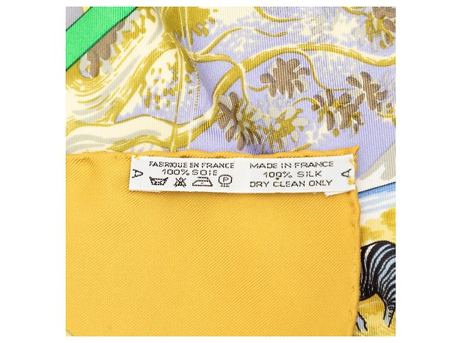 Hermès Yellow Tropiques Seidentuch 90 Gelb Senf - Ansicht 2