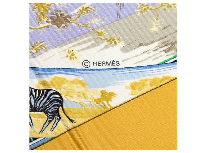 Hermès Yellow Tropiques Seidentuch 90 Gelb Senf - Ansicht 4