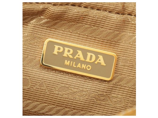 Prada Mini Metallic Vitello Handtasche mit oberem Griff, Gold Golden - Ansicht 7