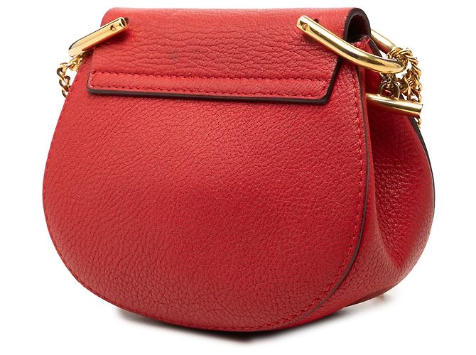 Chloé Red Nano Grained Lambskin Drew Crossbody Rosso - vista 2