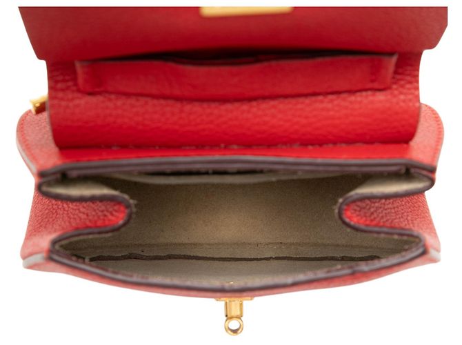 Chloé Red Nano Grained Lambskin Drew Crossbody Rosso - vista 4