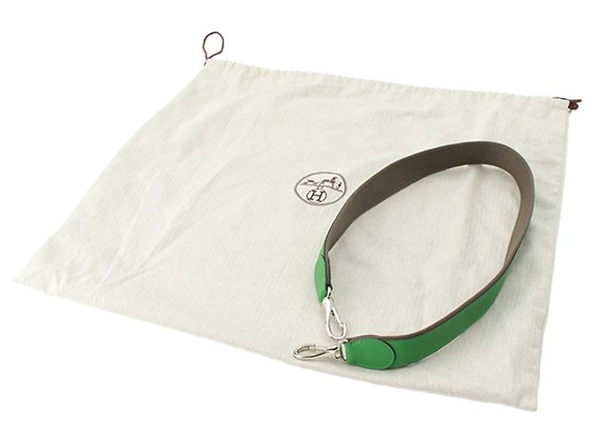 Borsa Hermès Oxer Top Handle in pelle Evercolor Green Verde - vista 13